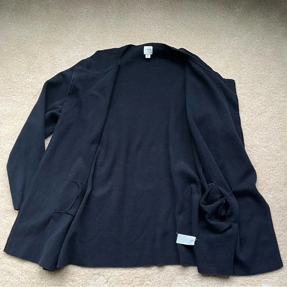 J.Crew Women’s Black Open Front Heavy Cotton Tunic Cardigan - Size XL - VGUC